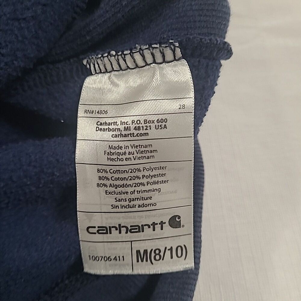 Carhartt Zip Up Sweatshirt M Full Embroidered Arm Sleeve BLue monochrome - Picture 11 of 13